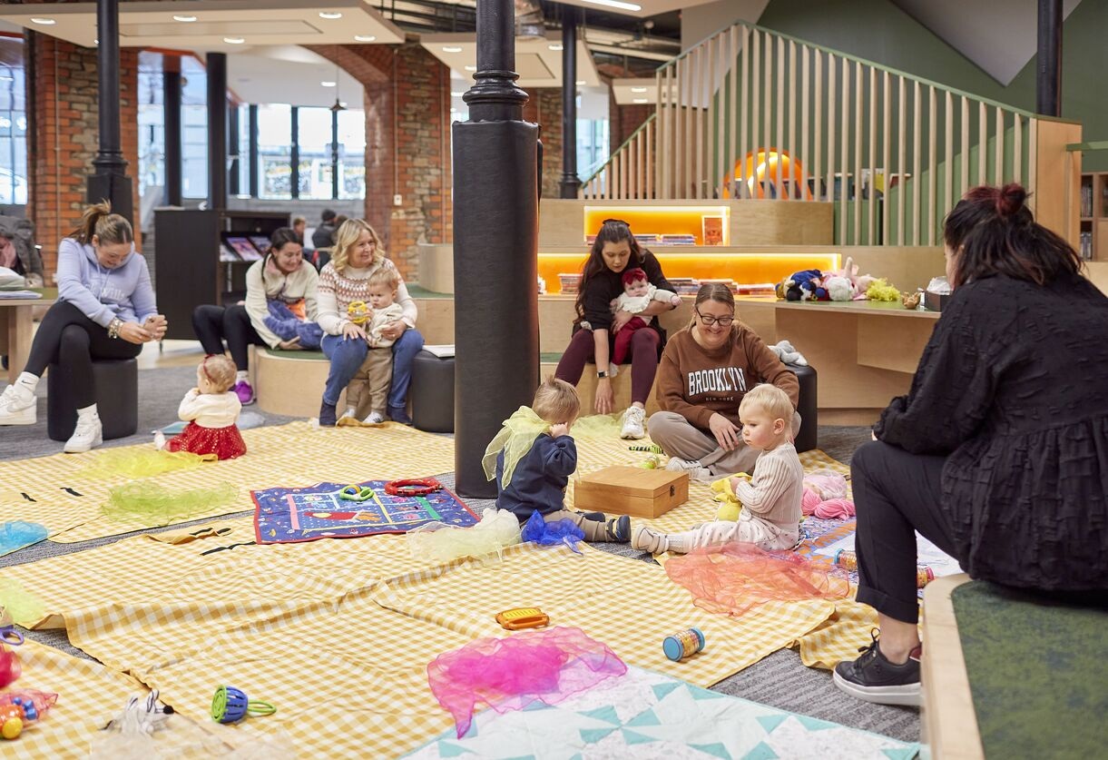 Children enjoying story and playtime at Maesteg Library