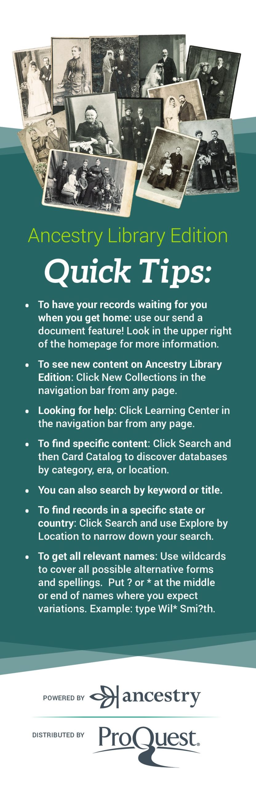 Ancestry bookmark quick tips
