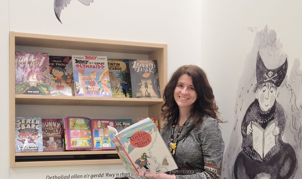 Clare at Llanrwst Library